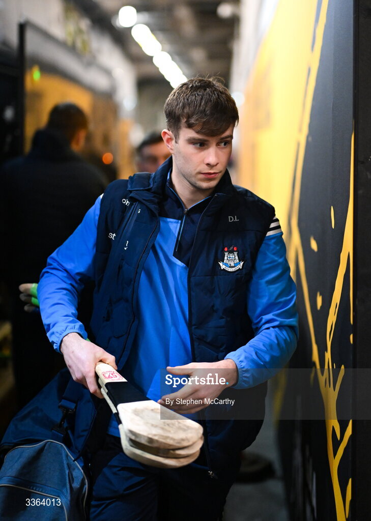 21 February 2026; David Lucey of Dublin arrives for the Allianz Hurling League Division 1B match between Dublin and Wexford at Croke Park in Dublin. Photo by Stephen McCarthy/Sportsfile