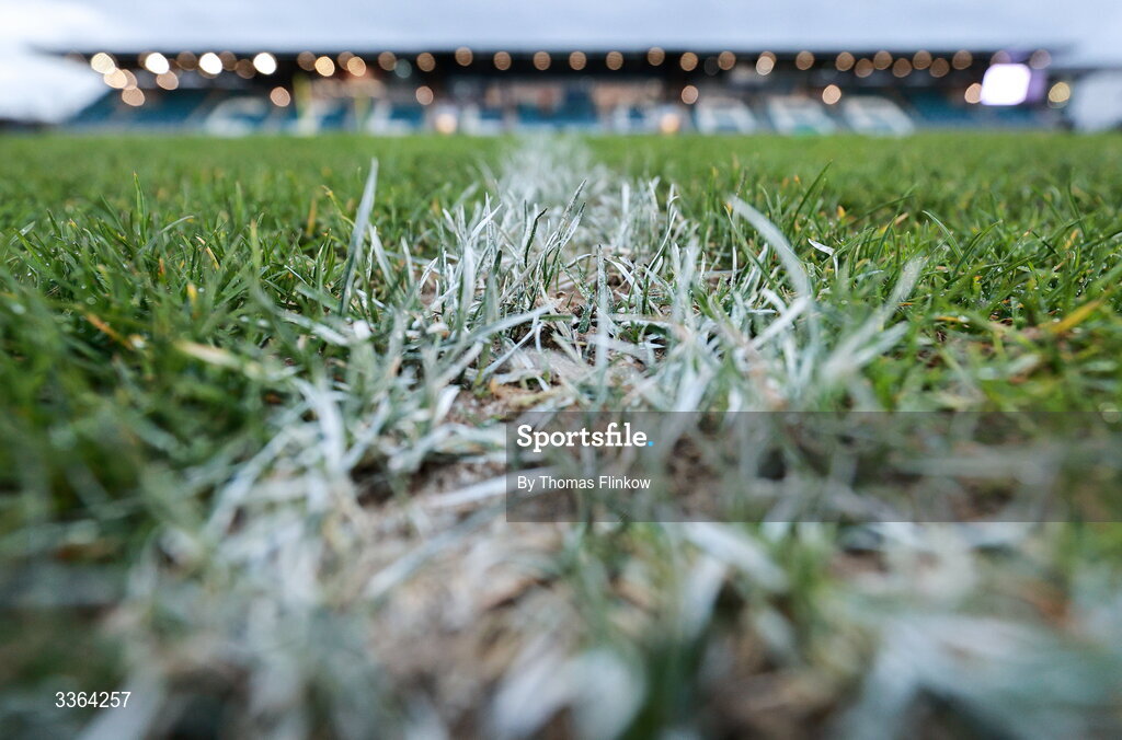 21 February 2026; A detailed view of the pitch before the Allianz Hurling League Division 1B match between Kildare and Clare at Cedral St Conleth's Park in Newbridge, Kildare. Photo by Thomas Flinkow/Sportsfile