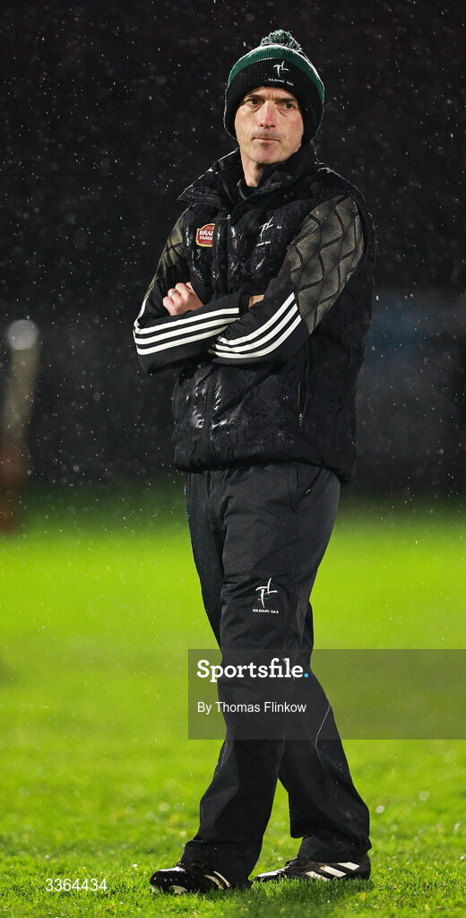 21 February 2026; Kildare manager Brian Dowling before the Allianz Hurling League Division 1B match between Kildare and Clare at Cedral St Conleth's Park in Newbridge, Kildare. Photo by Thomas Flinkow/Sportsfile