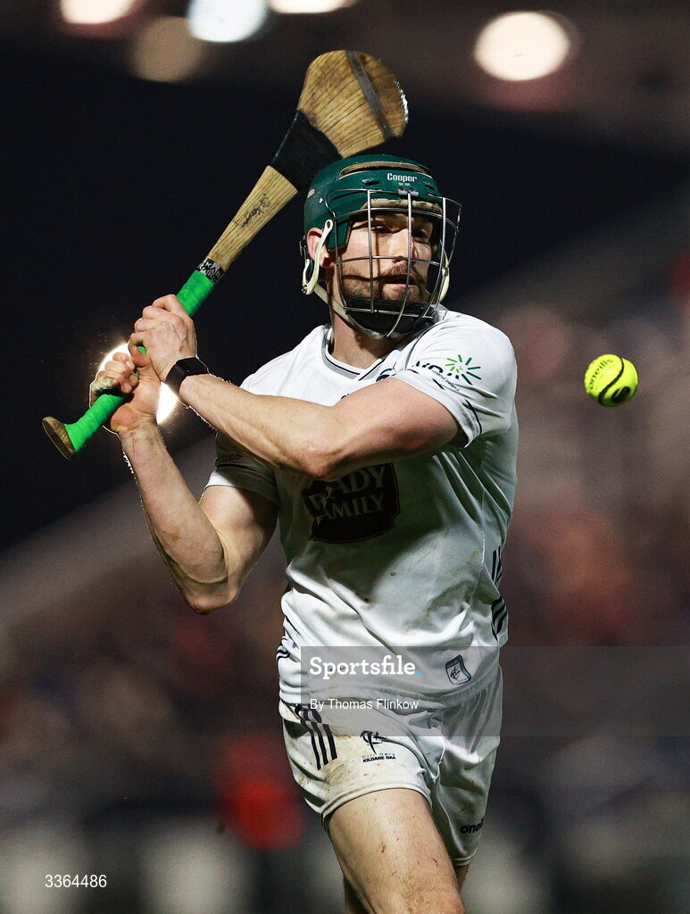 21 February 2026; Gerry Keegan of Kildare during the Allianz Hurling League Division 1B match between Kildare and Clare at Cedral St Conleth's Park in Newbridge, Kildare. Photo by Thomas Flinkow/Sportsfile
