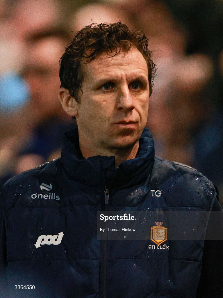 21 February 2026; Clare mindset coach Tony Griffin during the Allianz Hurling League Division 1B match between Kildare and Clare at Cedral St Conleth's Park in Newbridge, Kildare. Photo by Thomas Flinkow/Sportsfile