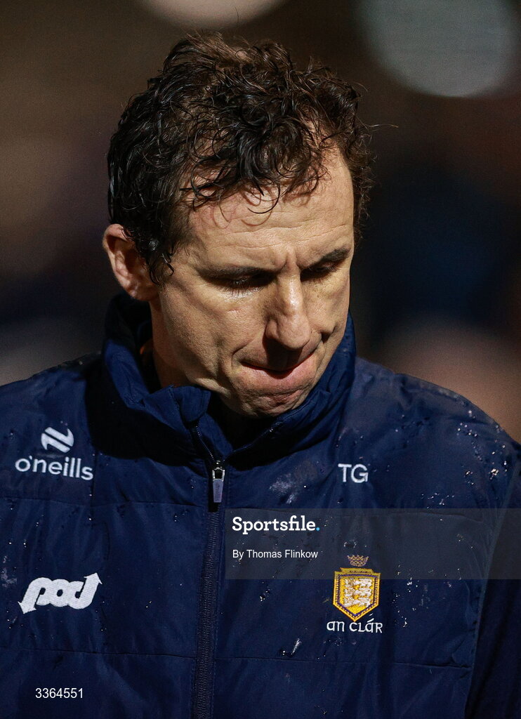21 February 2026; Clare mindset coach Tony Griffin during the Allianz Hurling League Division 1B match between Kildare and Clare at Cedral St Conleth's Park in Newbridge, Kildare. Photo by Thomas Flinkow/Sportsfile