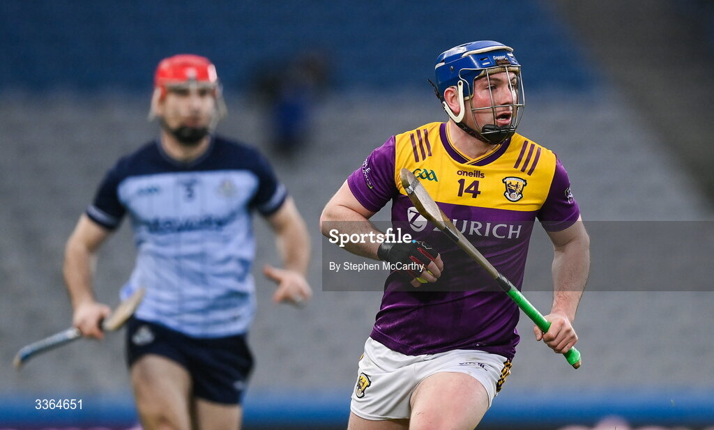 21 February 2026; Kevin Foley of Wexford during the Allianz Hurling League Division 1B match between Dublin and Wexford at Croke Park in Dublin. Photo by Stephen McCarthy/Sportsfile