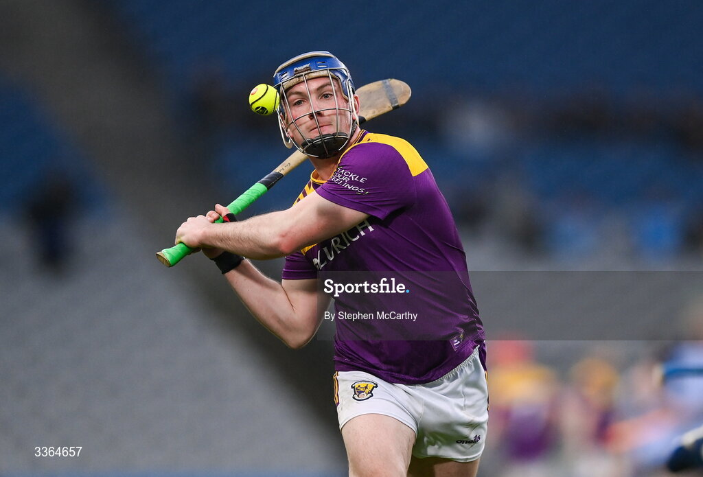 21 February 2026; Kevin Foley of Wexford during the Allianz Hurling League Division 1B match between Dublin and Wexford at Croke Park in Dublin. Photo by Stephen McCarthy/Sportsfile