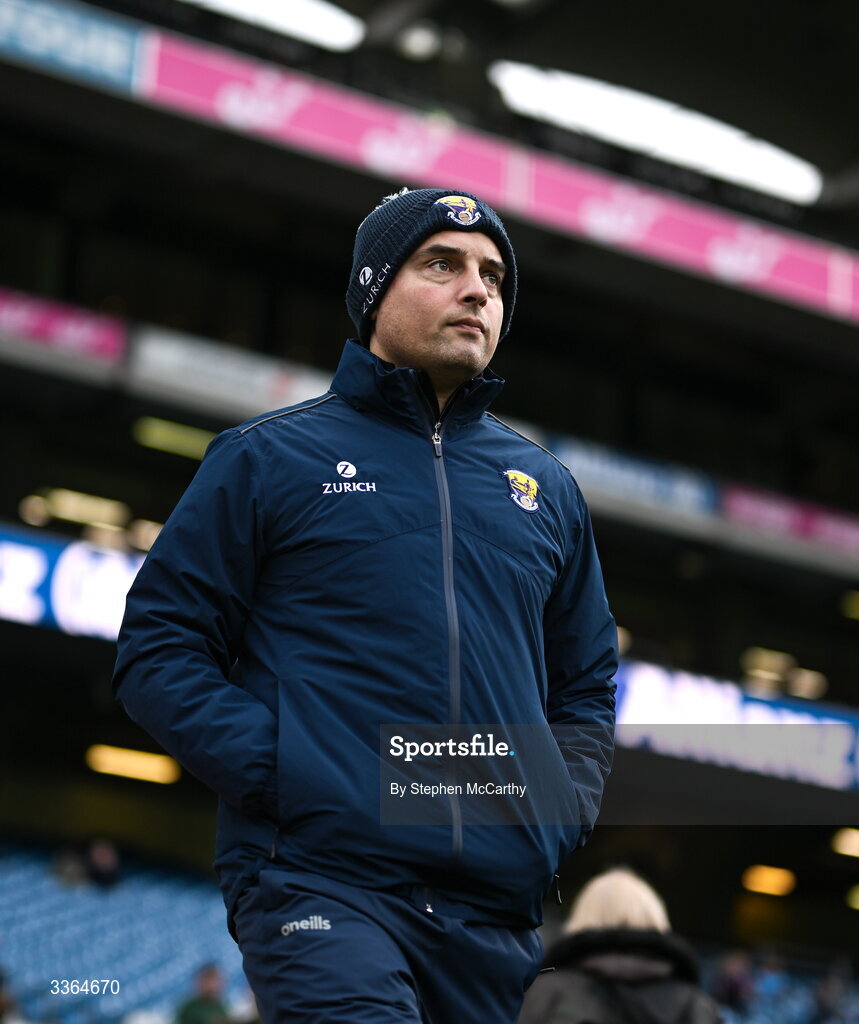 21 February 2026; Wexford manager Keith Rossiter before the Allianz Hurling League Division 1B match between Dublin and Wexford at Croke Park in Dublin. Photo by Stephen McCarthy/Sportsfile