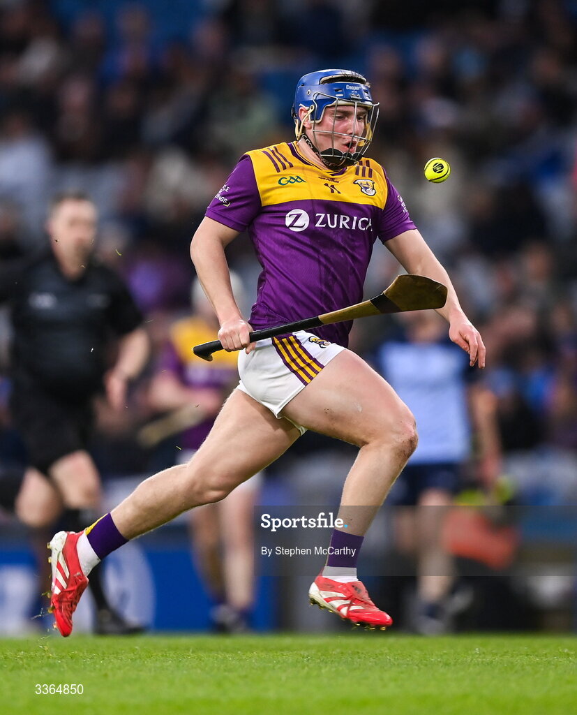 21 February 2026; Simon Roche of Wexford during the Allianz Hurling League Division 1B match between Dublin and Wexford at Croke Park in Dublin. Photo by Stephen McCarthy/Sportsfile