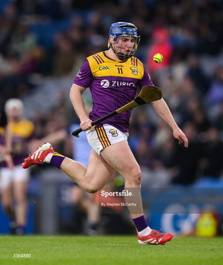 21 February 2026; Simon Roche of Wexford during the Allianz Hurling League Division 1B match between Dublin and Wexford at Croke Park in Dublin. Photo by Stephen McCarthy/Sportsfile