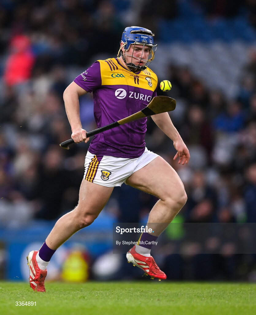 21 February 2026; Simon Roche of Wexford during the Allianz Hurling League Division 1B match between Dublin and Wexford at Croke Park in Dublin. Photo by Stephen McCarthy/Sportsfile