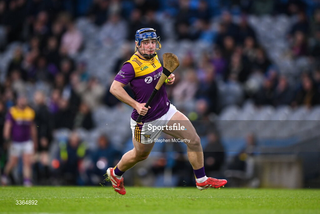 21 February 2026; Simon Roche of Wexford during the Allianz Hurling League Division 1B match between Dublin and Wexford at Croke Park in Dublin. Photo by Stephen McCarthy/Sportsfile
