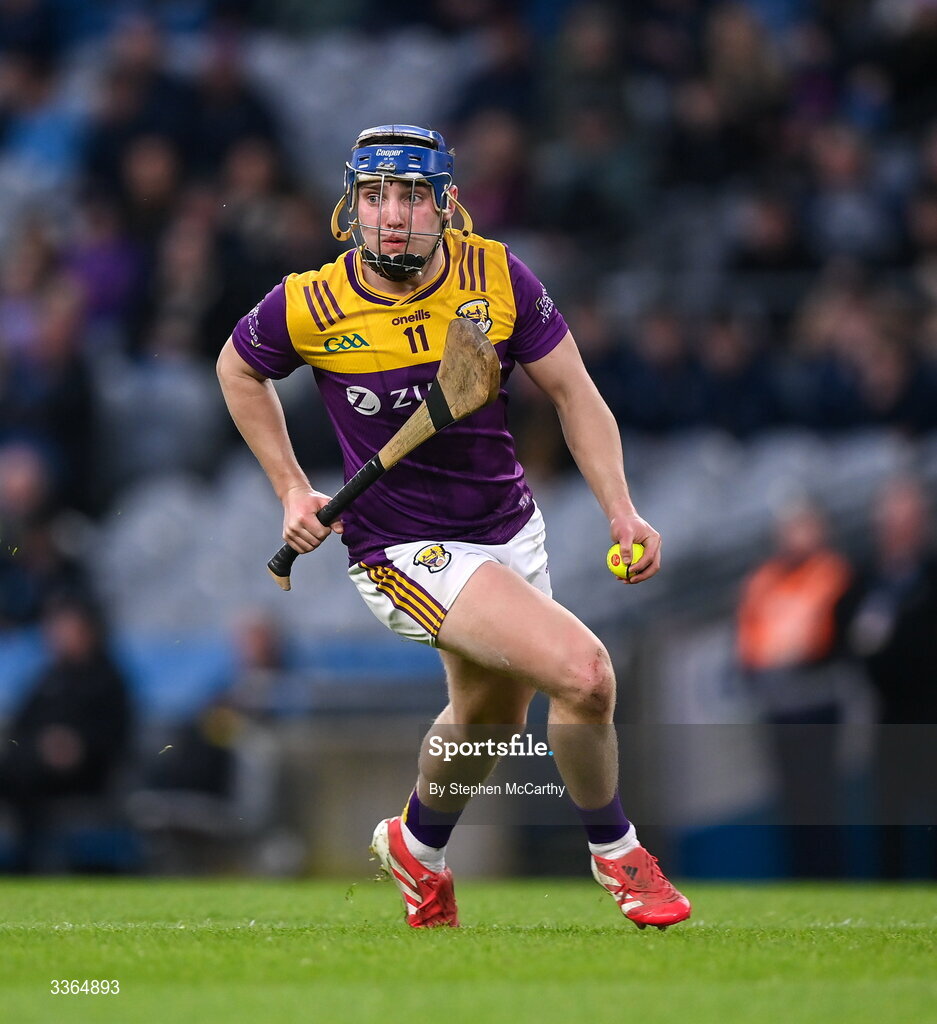 21 February 2026; Simon Roche of Wexford during the Allianz Hurling League Division 1B match between Dublin and Wexford at Croke Park in Dublin. Photo by Stephen McCarthy/Sportsfile