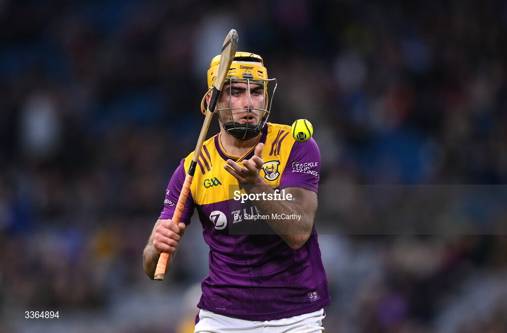 21 February 2026; Tomás Kinsella of Wexford during the Allianz Hurling League Division 1B match between Dublin and Wexford at Croke Park in Dublin. Photo by Stephen McCarthy/Sportsfile