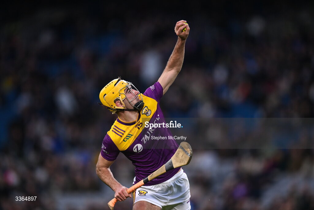 21 February 2026; Tomás Kinsella of Wexford during the Allianz Hurling League Division 1B match between Dublin and Wexford at Croke Park in Dublin. Photo by Stephen McCarthy/Sportsfile