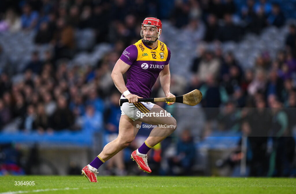 21 February 2026; Lee Chin of Wexford during the Allianz Hurling League Division 1B match between Dublin and Wexford at Croke Park in Dublin. Photo by Stephen McCarthy/Sportsfile