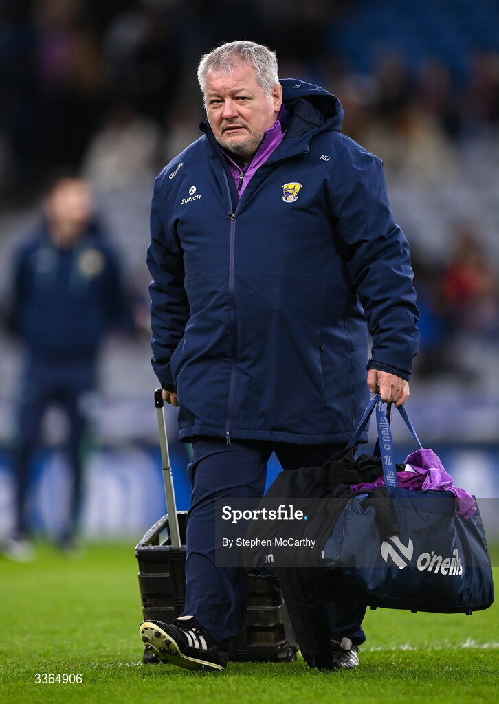 21 February 2026; Wexford kitman Nigel Delaney during the Allianz Hurling League Division 1B match between Dublin and Wexford at Croke Park in Dublin. Photo by Stephen McCarthy/Sportsfile
