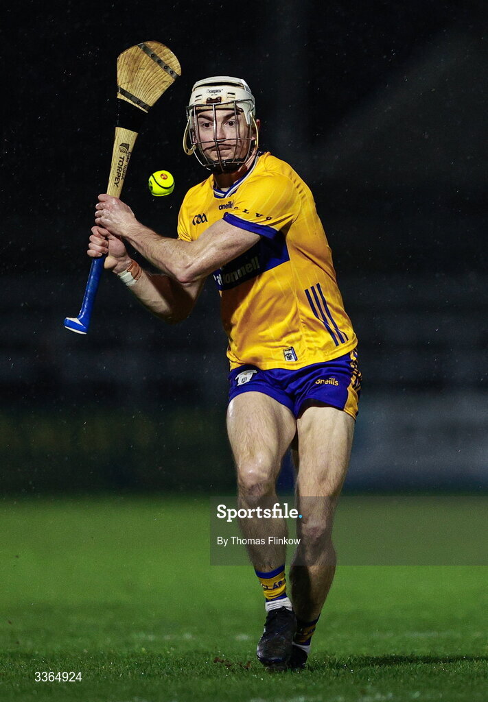 21 February 2026; Ryan Taylor of Clare during the Allianz Hurling League Division 1B match between Kildare and Clare at Cedral St Conleth's Park in Newbridge, Kildare. Photo by Thomas Flinkow/Sportsfile