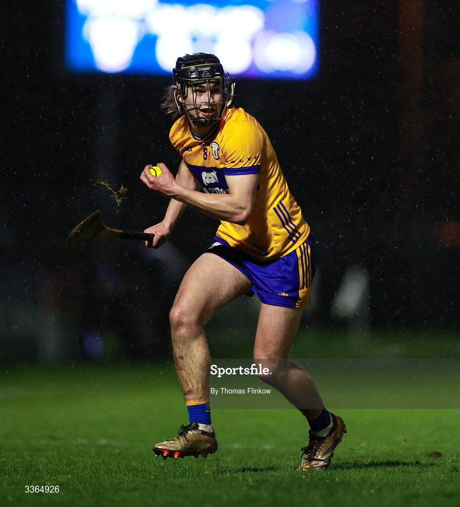 21 February 2026; Diarmuid Stritch of Clare during the Allianz Hurling League Division 1B match between Kildare and Clare at Cedral St Conleth's Park in Newbridge, Kildare. Photo by Thomas Flinkow/Sportsfile