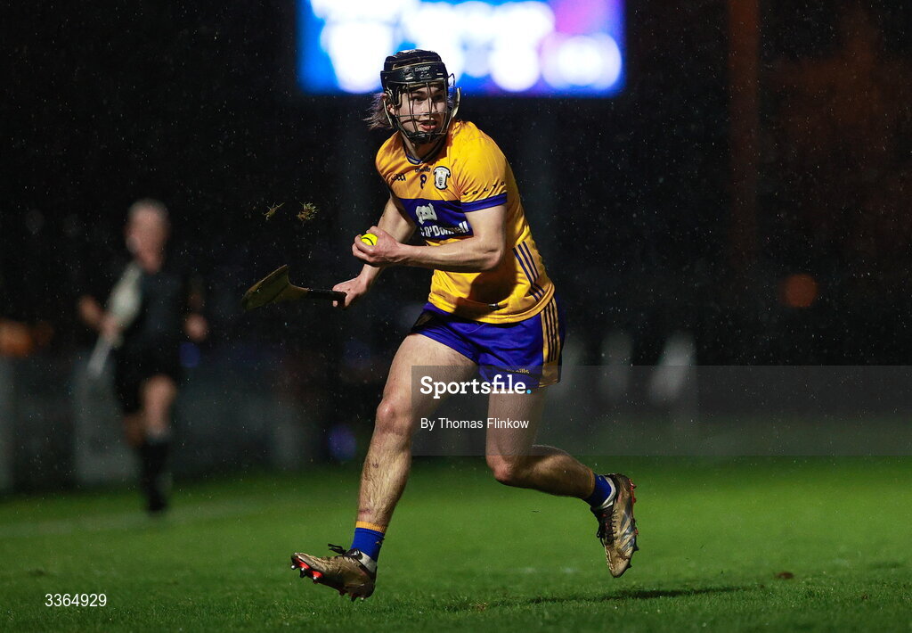 21 February 2026; Diarmuid Stritch of Clare during the Allianz Hurling League Division 1B match between Kildare and Clare at Cedral St Conleth's Park in Newbridge, Kildare. Photo by Thomas Flinkow/Sportsfile