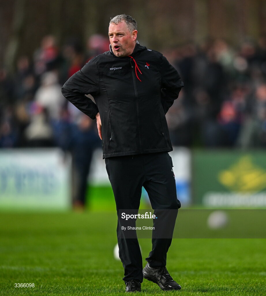 22 February 2026; Louth manager Gavin Devlin during the Allianz Football League Division 2 match between Louth and Tyrone at DEFY Pairc Mhuire in Ardee, Louth. Photo by Shauna Clinton/Sportsfile