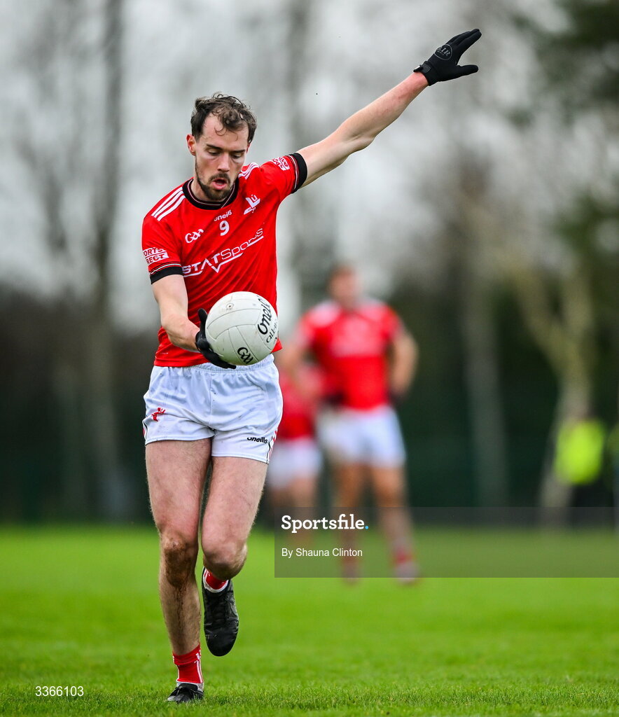22 February 2026; Conor Early of Louth during the Allianz Football League Division 2 match between Louth and Tyrone at DEFY Pairc Mhuire in Ardee, Louth. Photo by Shauna Clinton/Sportsfile