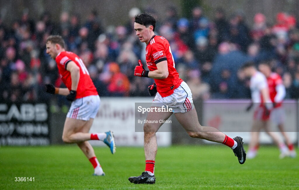 22 February 2026; Kieran McArdle of Louth during the Allianz Football League Division 2 match between Louth and Tyrone at DEFY Pairc Mhuire in Ardee, Louth. Photo by Shauna Clinton/Sportsfile