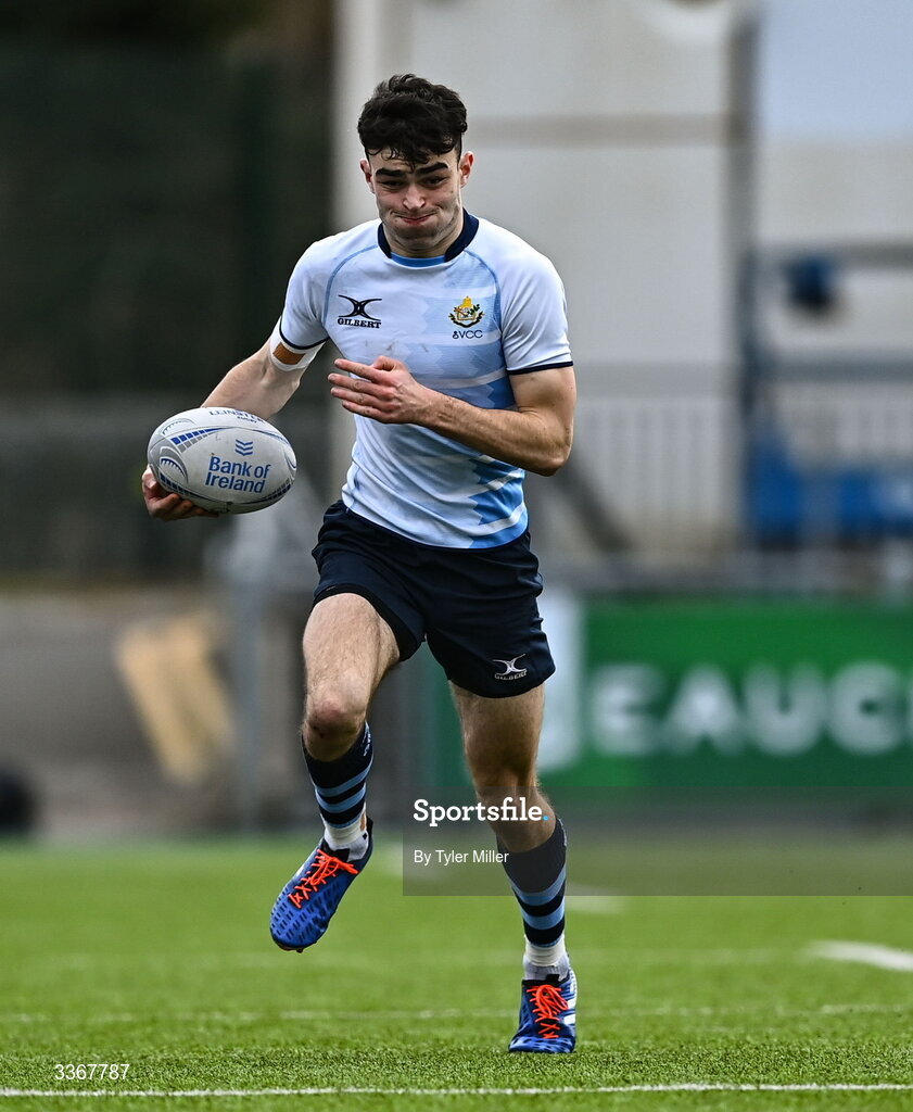 25 February 2026; Jacob O'Rourke of St Vincent's Castleknock Collegeduring the Bank of Ireland Leinster Rugby Boys Schools Vinnie Murray Cup semi-final match between St Vincent's Castleknock College and Temple Carrig at Energia Park in Dublin. Photo by Tyler Miller/Sportsfile