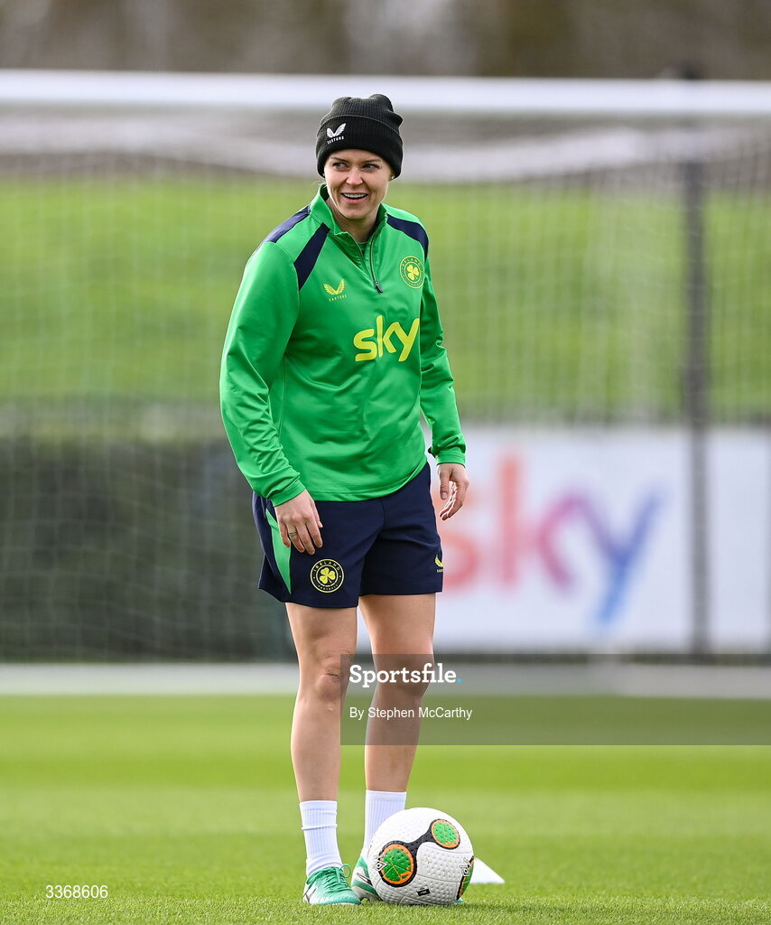 26 February 2026; Ruesha Littlejohn during a Republic of Ireland women training session at the FAI National Training Centre in Abbotstown, Dublin. Photo by Stephen McCarthy/Sportsfile