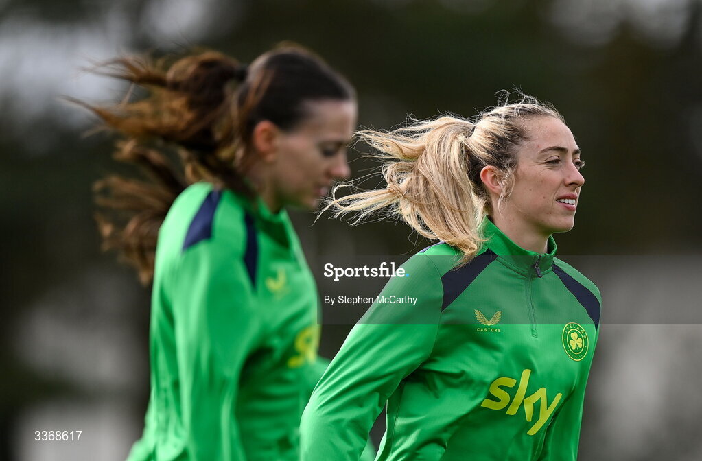 26 February 2026; Megan Connolly during a Republic of Ireland women training session at the FAI National Training Centre in Abbotstown, Dublin. Photo by Stephen McCarthy/Sportsfile