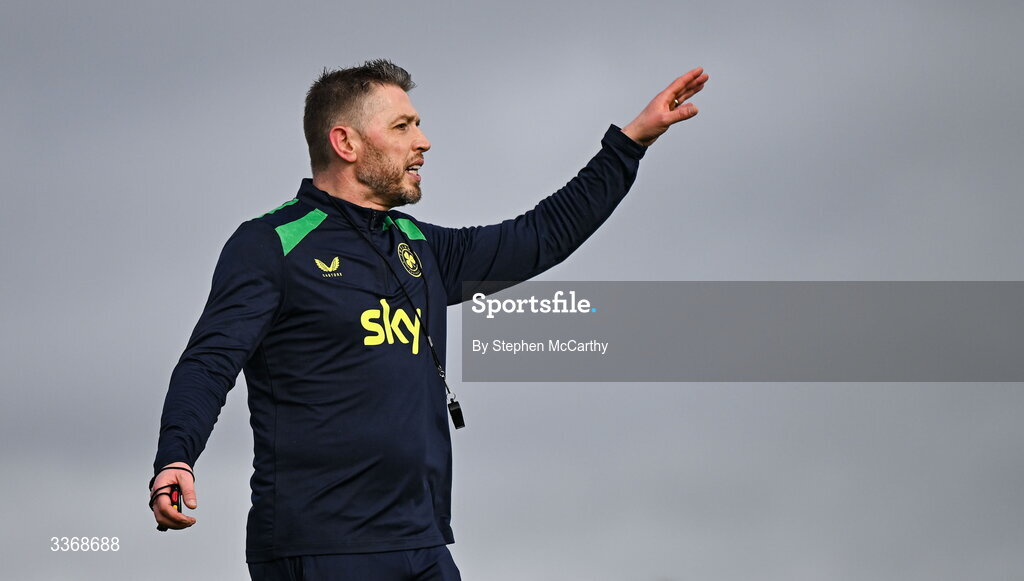 26 February 2026; Assistant coach Gary Cronin during a Republic of Ireland women training session at the FAI National Training Centre in Abbotstown, Dublin. Photo by Stephen McCarthy/Sportsfile