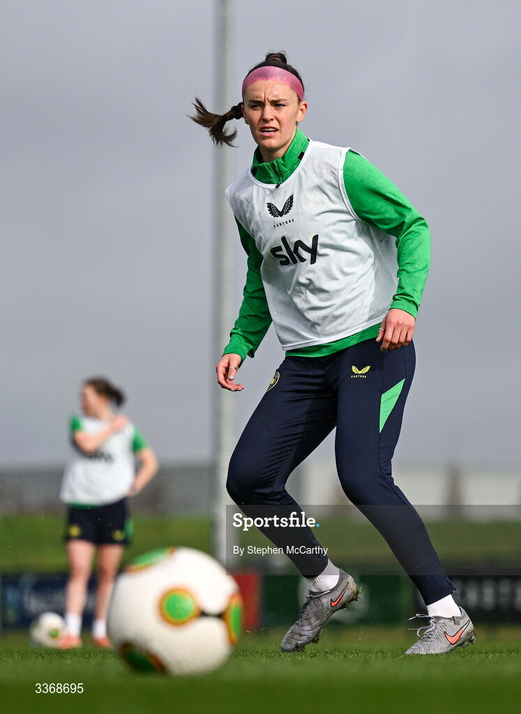 26 February 2026; Caitlin Hayes during a Republic of Ireland women training session at the FAI National Training Centre in Abbotstown, Dublin. Photo by Stephen McCarthy/Sportsfile