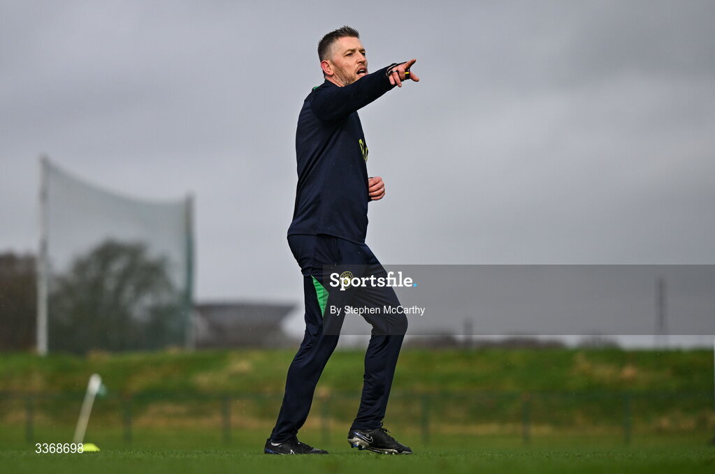 26 February 2026; Assistant coach Gary Cronin during a Republic of Ireland women training session at the FAI National Training Centre in Abbotstown, Dublin. Photo by Stephen McCarthy/Sportsfile