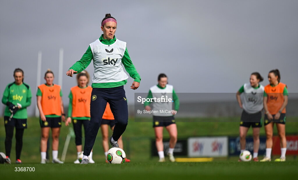 26 February 2026; Caitlin Hayes during a Republic of Ireland women training session at the FAI National Training Centre in Abbotstown, Dublin. Photo by Stephen McCarthy/Sportsfile