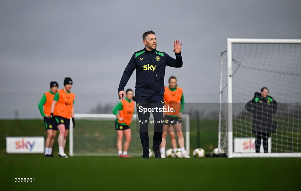 26 February 2026; Assistant coach Gary Cronin during a Republic of Ireland women training session at the FAI National Training Centre in Abbotstown, Dublin. Photo by Stephen McCarthy/Sportsfile