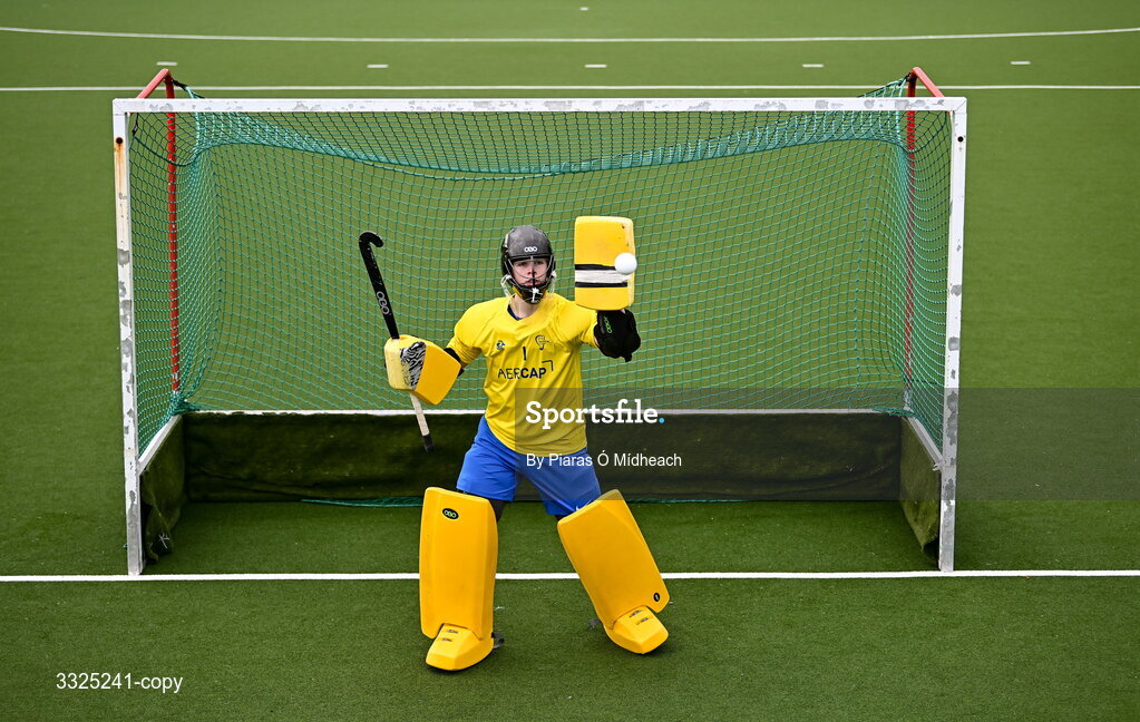 25 February 2026; Luke Murphy, Leinster U16 boys, in attendance as Leinster Hockey announces the renewal of their development programme partnership with AerCap at Railway Union Sports Club in Sandymount, Dublin. Photo by Piaras Ó Mídheach/Sportsfile