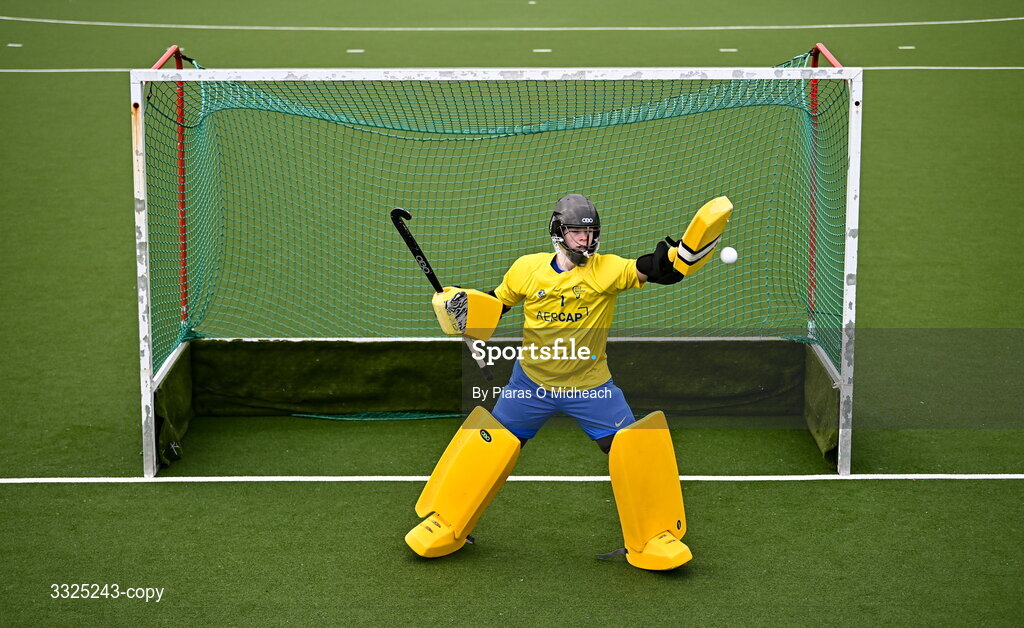 25 February 2026; Luke Murphy, Leinster U16 boys, in attendance as Leinster Hockey announces the renewal of their development programme partnership with AerCap at Railway Union Sports Club in Sandymount, Dublin. Photo by Piaras Ó Mídheach/Sportsfile