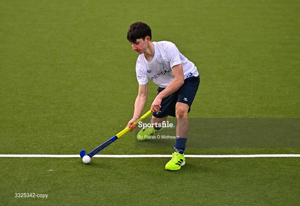 25 February 2026; Calum Bailey, Leinster U16 Boys, in attendance as Leinster Hockey announces renewal of development programme partnership with AerCap at Railway Union Sports Club in Sandymount, Dublin. Photo by Piaras Ó Mídheach/Sportsfile