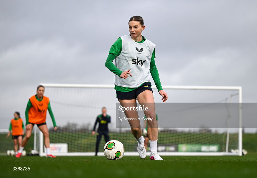 26 February 2026; Hayley Nolan during a Republic of Ireland women training session at the FAI National Training Centre in Abbotstown, Dublin. Photo by Stephen McCarthy/Sportsfile