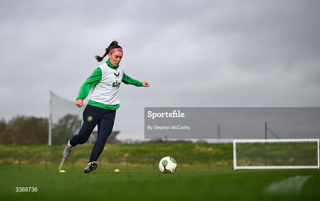 26 February 2026; Caitlin Hayes during a Republic of Ireland women training session at the FAI National Training Centre in Abbotstown, Dublin. Photo by Stephen McCarthy/Sportsfile