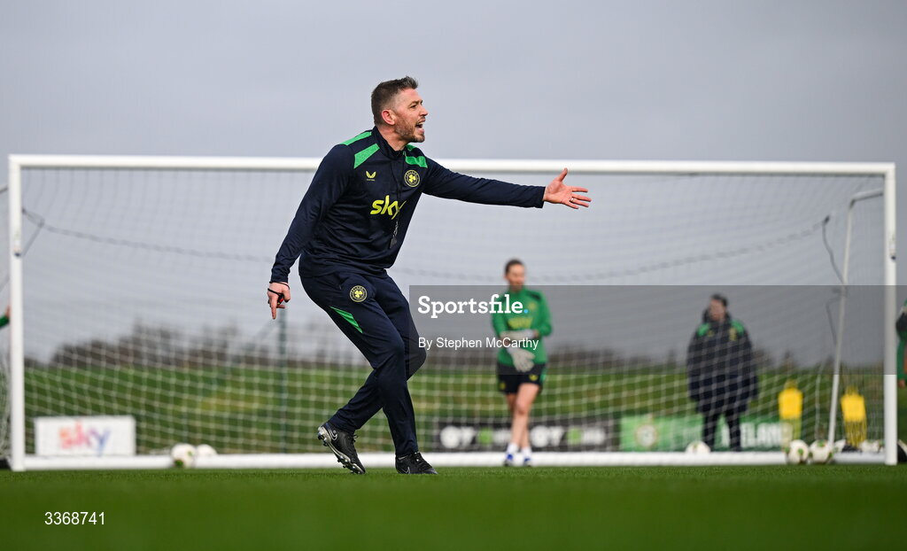 26 February 2026; Assistant coach Gary Cronin during a Republic of Ireland women training session at the FAI National Training Centre in Abbotstown, Dublin. Photo by Stephen McCarthy/Sportsfile