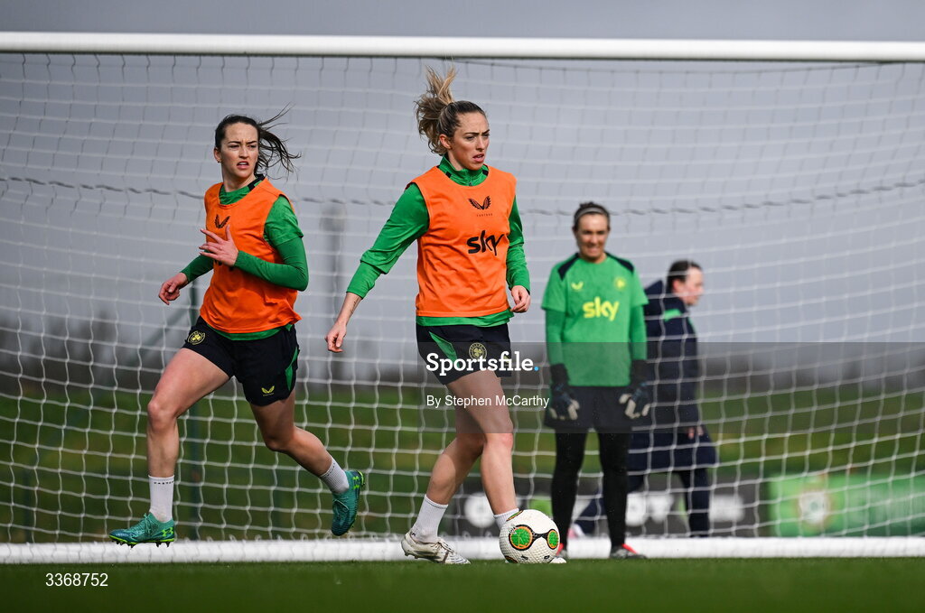 26 February 2026; Megan Connolly during a Republic of Ireland women training session at the FAI National Training Centre in Abbotstown, Dublin. Photo by Stephen McCarthy/Sportsfile