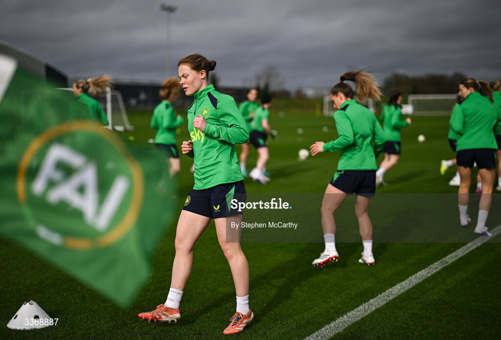 26 February 2026; Emily Murphy during a Republic of Ireland women training session at the FAI National Training Centre in Abbotstown, Dublin. Photo by Stephen McCarthy/Sportsfile