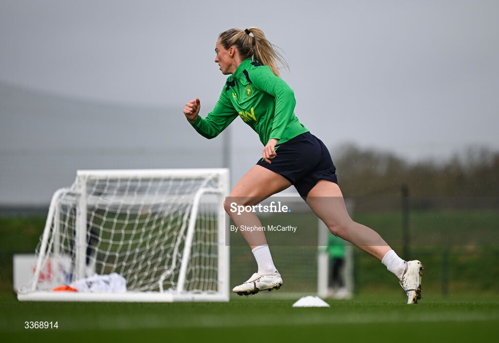 26 February 2026; Megan Connolly during a Republic of Ireland women training session at the FAI National Training Centre in Abbotstown, Dublin. Photo by Stephen McCarthy/Sportsfile