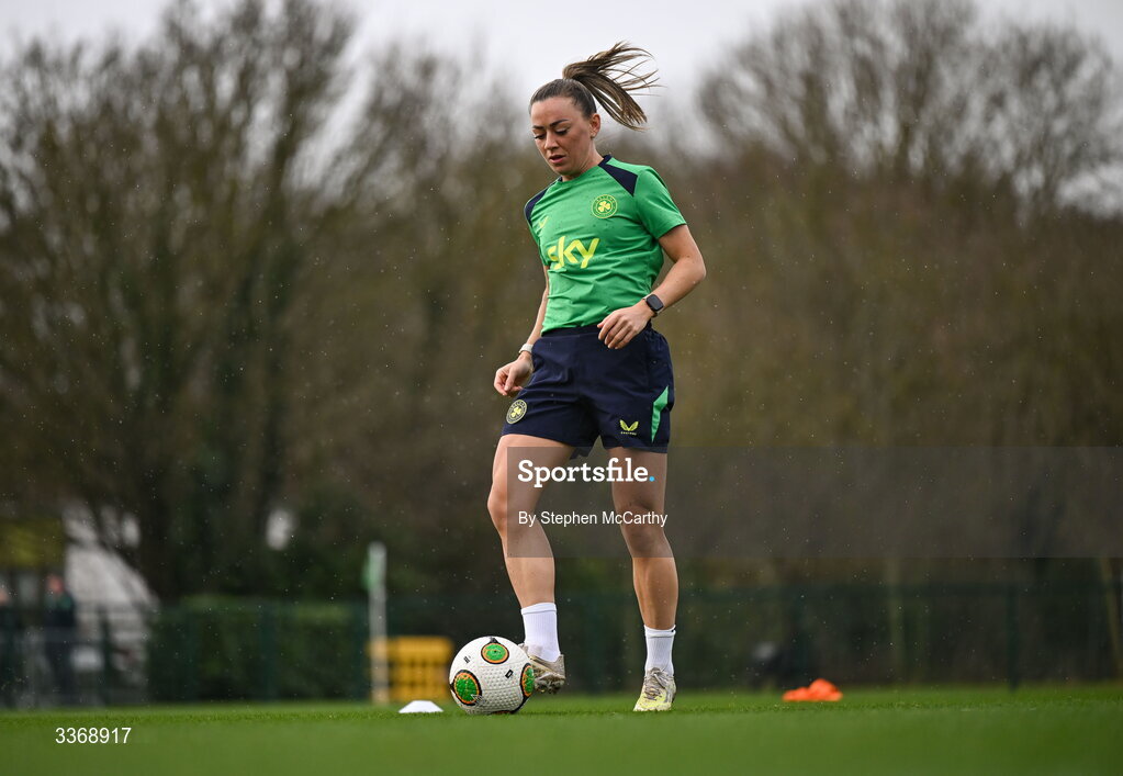 26 February 2026; Katie McCabe during a Republic of Ireland women training session at the FAI National Training Centre in Abbotstown, Dublin. Photo by Stephen McCarthy/Sportsfile