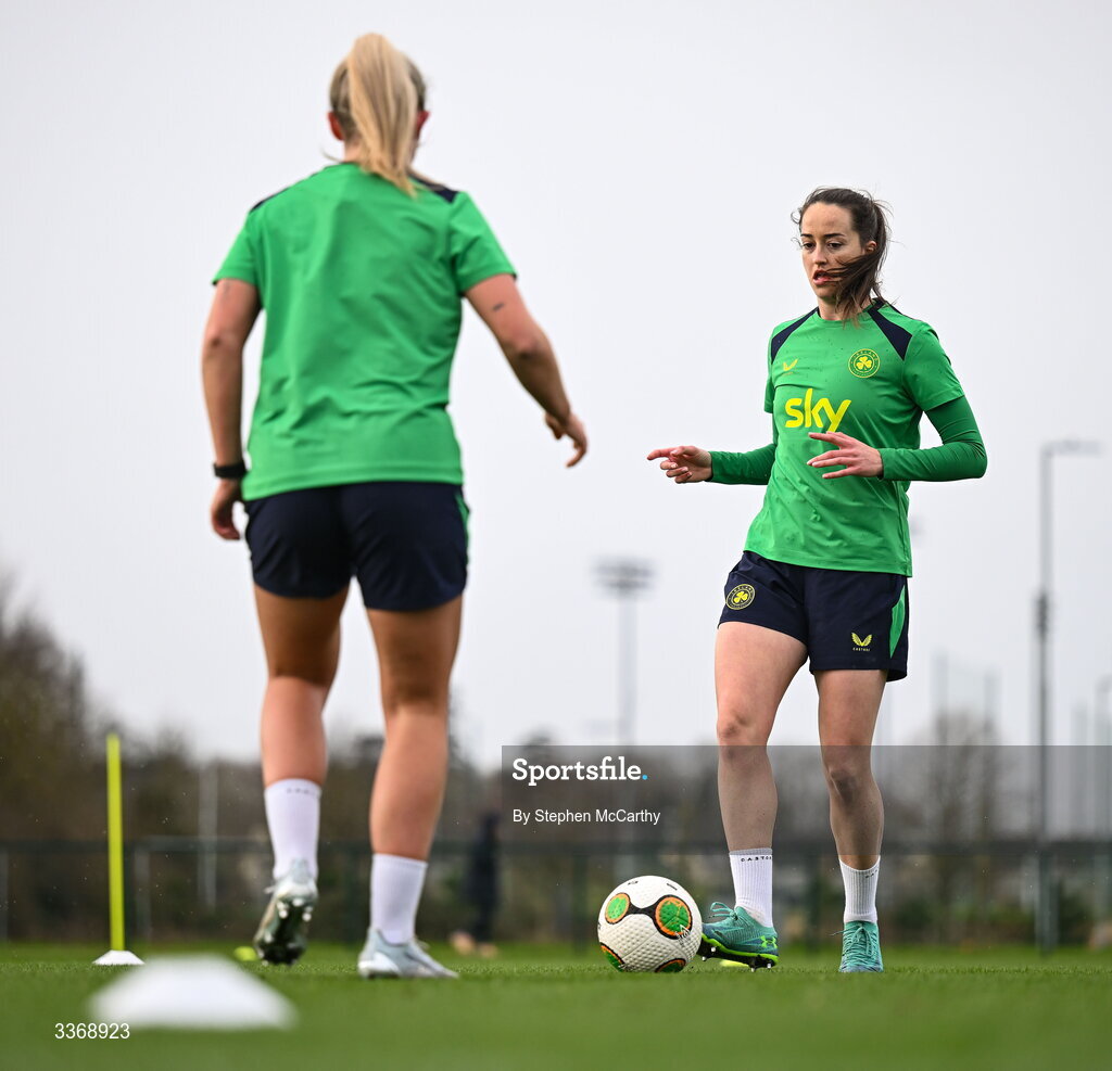 26 February 2026; Anna Patten during a Republic of Ireland women training session at the FAI National Training Centre in Abbotstown, Dublin. Photo by Stephen McCarthy/Sportsfile