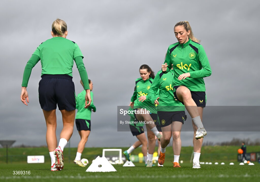 26 February 2026; Megan Connolly during a Republic of Ireland women training session at the FAI National Training Centre in Abbotstown, Dublin. Photo by Stephen McCarthy/Sportsfile