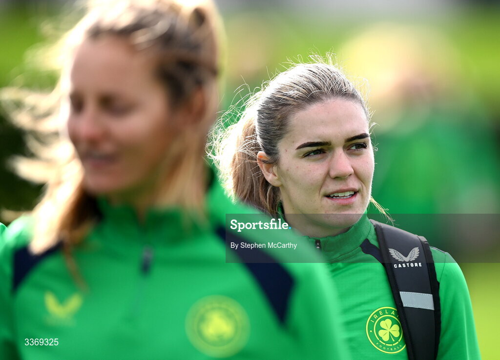 26 February 2026; Jamie Finn during a Republic of Ireland women training session at the FAI National Training Centre in Abbotstown, Dublin. Photo by Stephen McCarthy/Sportsfile