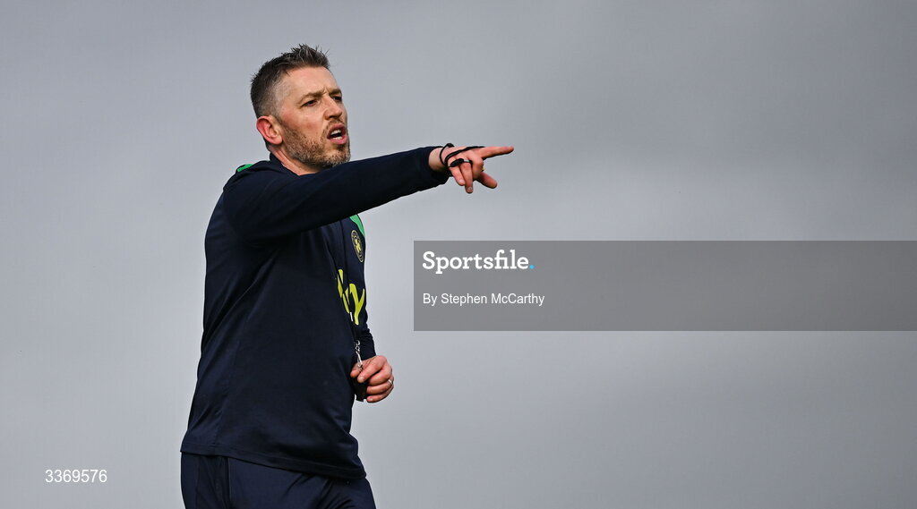 26 February 2026; Assistant coach Gary Cronin during a Republic of Ireland women training session at the FAI National Training Centre in Abbotstown, Dublin. Photo by Stephen McCarthy/Sportsfile