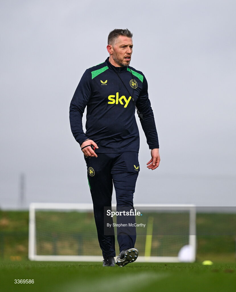 26 February 2026; Assistant coach Gary Cronin during a Republic of Ireland women training session at the FAI National Training Centre in Abbotstown, Dublin. Photo by Stephen McCarthy/Sportsfile