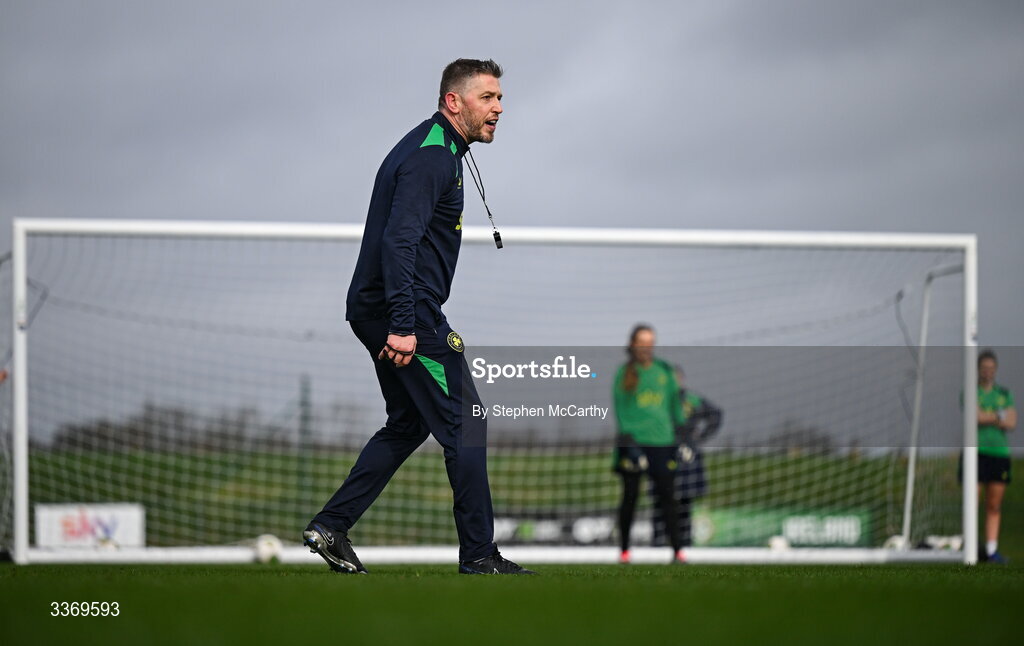 26 February 2026; Assistant coach Gary Cronin during a Republic of Ireland women training session at the FAI National Training Centre in Abbotstown, Dublin. Photo by Stephen McCarthy/Sportsfile