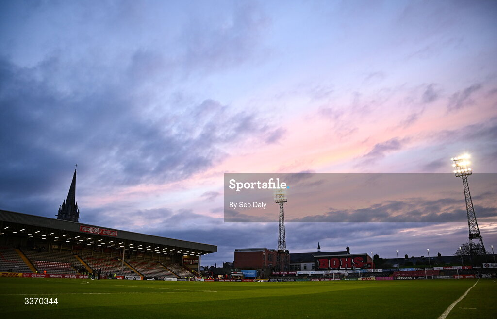 27 February 2026; A general view before the SSE Airtricity Men's Premier Division match between Bohemians and Shamrock Rovers at Dalymount Park in Dublin. Photo by Seb Daly/Sportsfile
