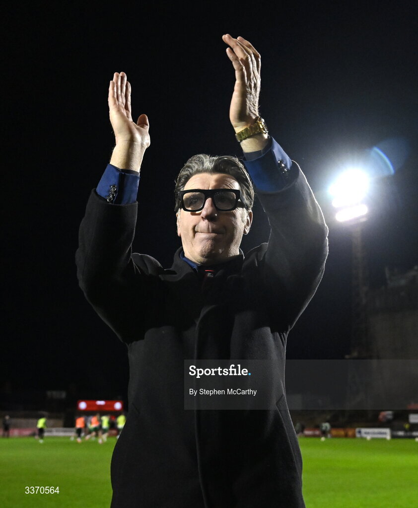 27 February 2026; Former Bohemians manager Roddy Collins before the SSE Airtricity Men's Premier Division match between Bohemians and Shamrock Rovers at Dalymount Park in Dublin. Photo by Stephen McCarthy/Sportsfile